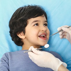 a child patient undergoing a dental checkup